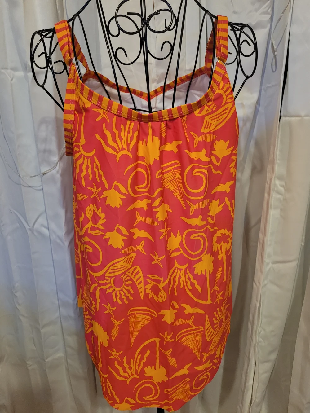 Amazon Women’s Tropical Swim Cover-Up in Coral and Yellow